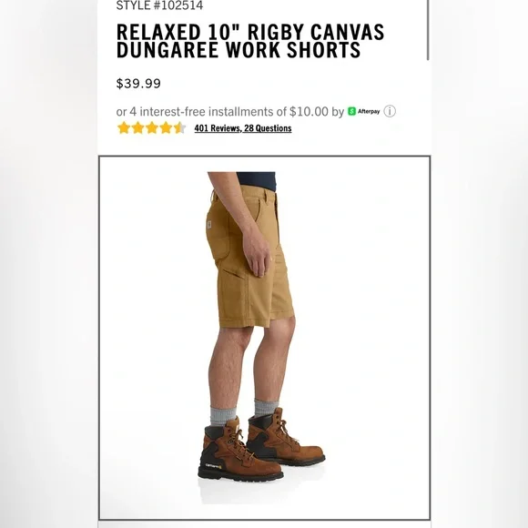 Carhartt Flex Relaxed Fit - Cancas Work Short - Picture 5 of 6